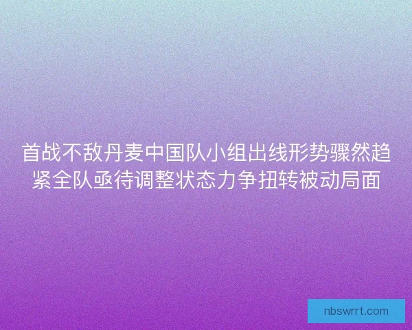 首战不敌丹麦中国队小组出线形势骤然趋紧全队亟待调整状态力争扭转被动局面
